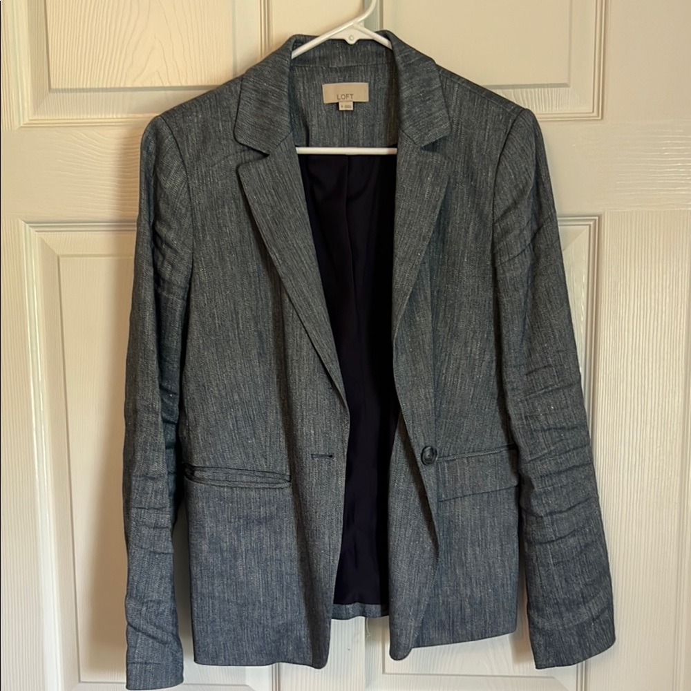 LOFT Gray Blazer Tailored Suit Jacket